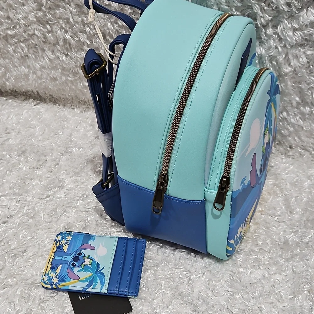 Loungefly Lilo And Stitch Frog mini Backpack And Card Holder